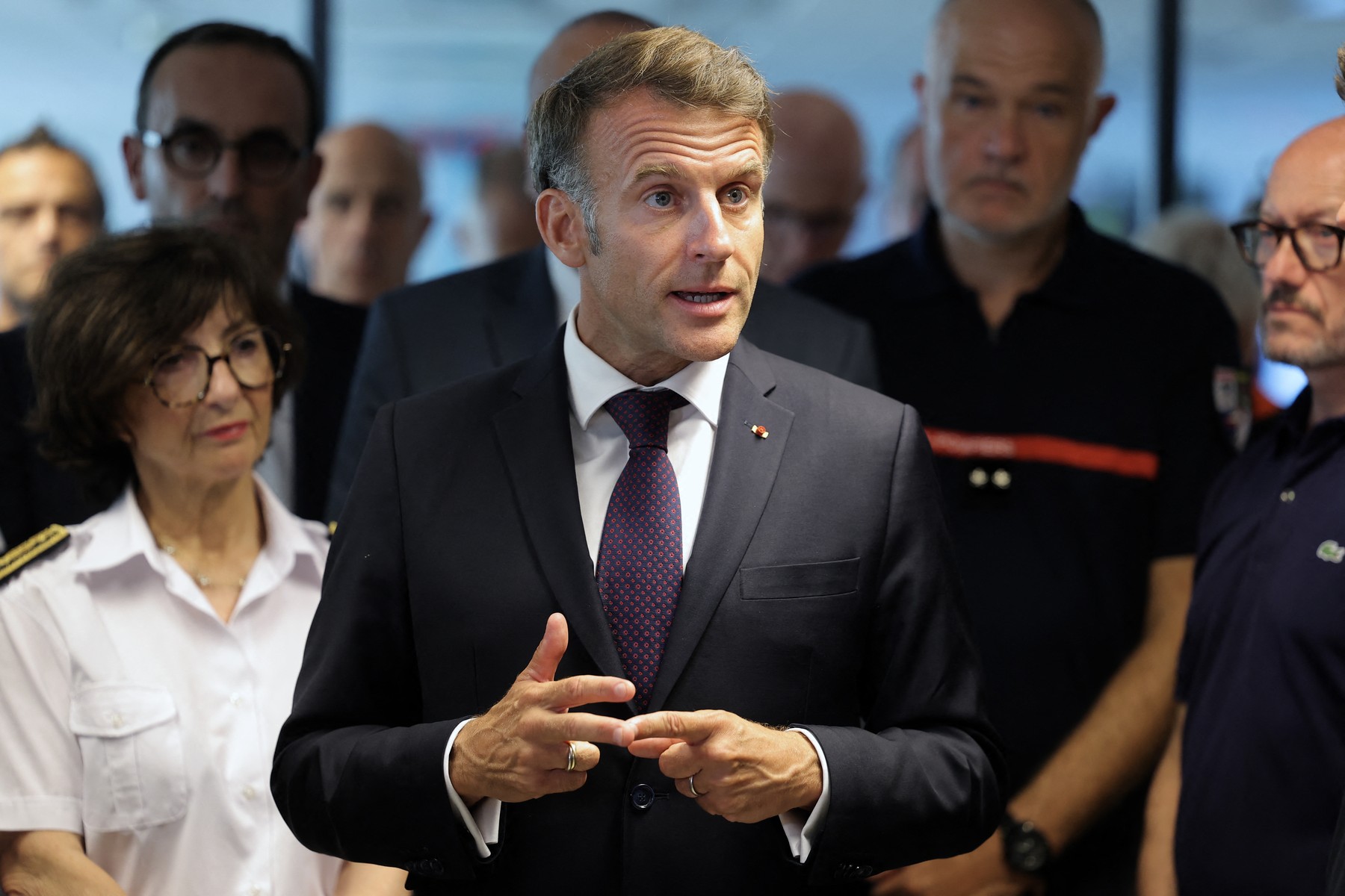 Francoski predsednik Emmanuel Macron v Bordeauxu