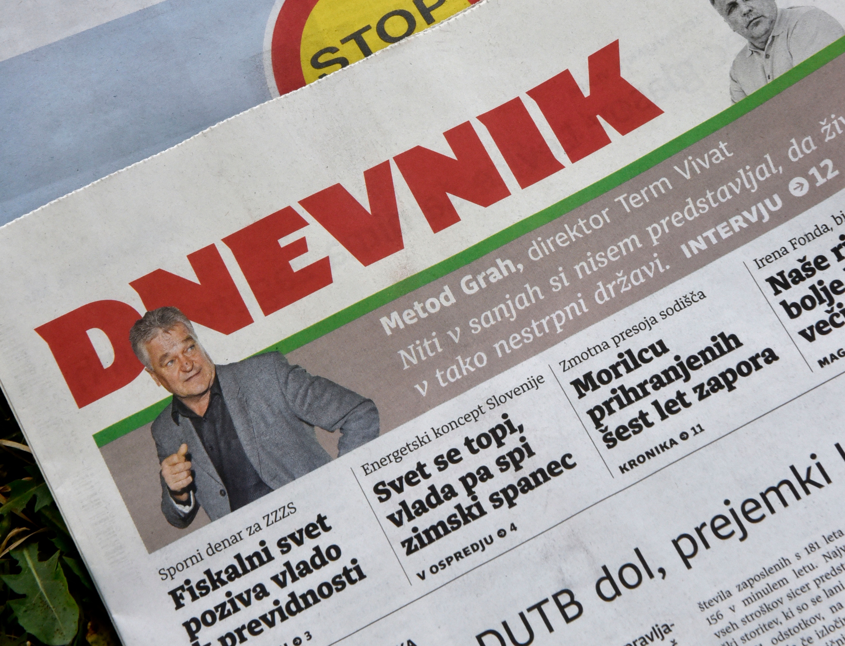 Naslovnica časnika Dnevnik