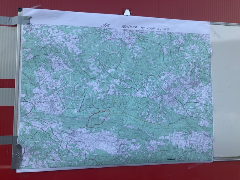 Požar v Brestovici pri Komnu.