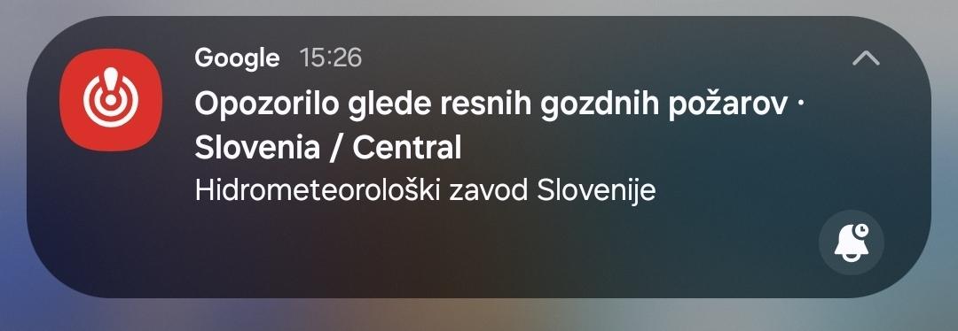 Googlovo opozorilo o požarni ogroženosti