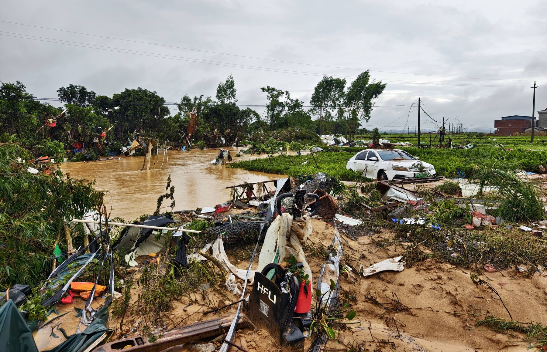 NANNING, CHINA - JULY 07: A general view showh of floods caused by Typhoon Maysak.