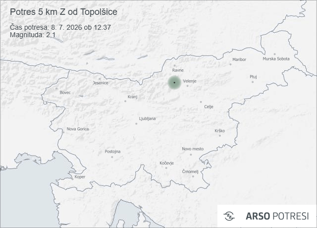 Potres v bližini Topolšice