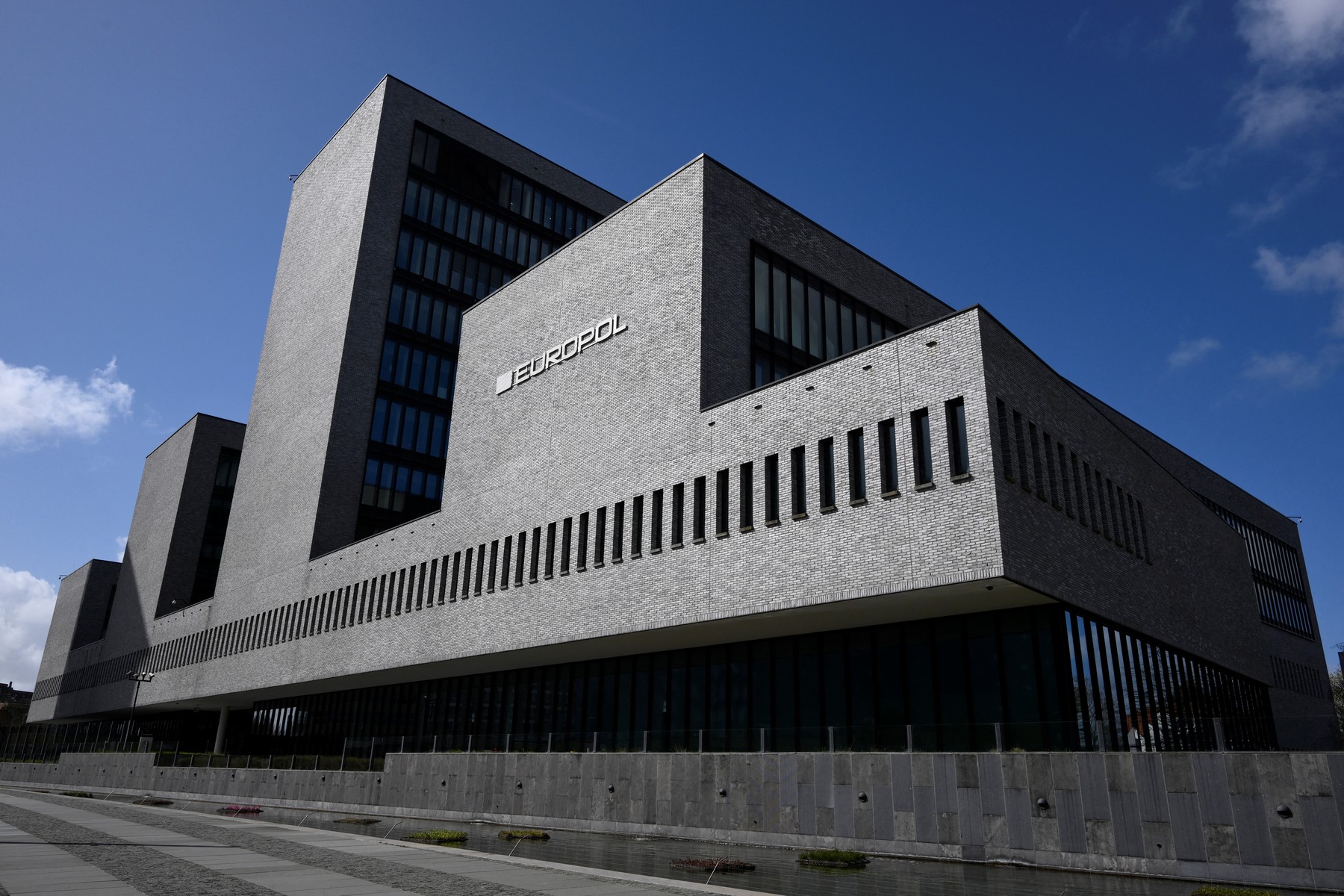 This general view shows the exterior of the European Union (EU) police agency Europol headquarters.