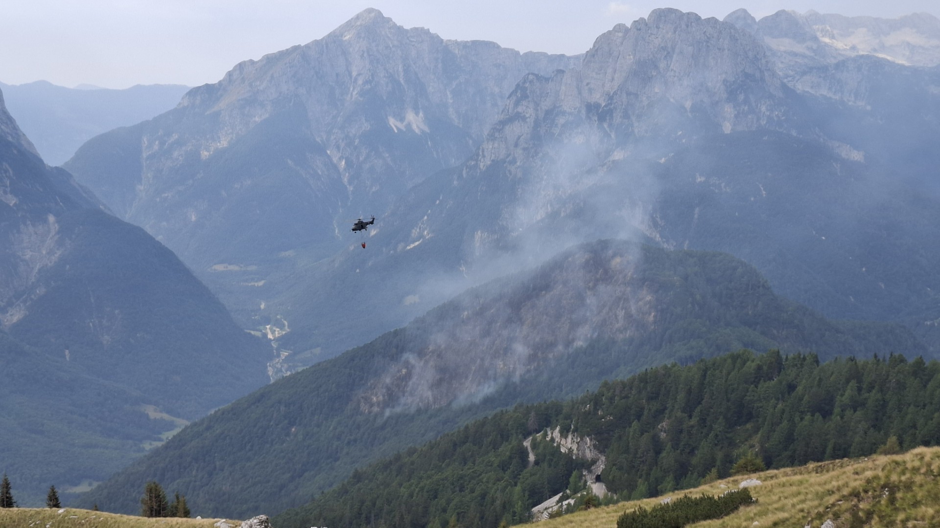 Bovec požar, gašenje