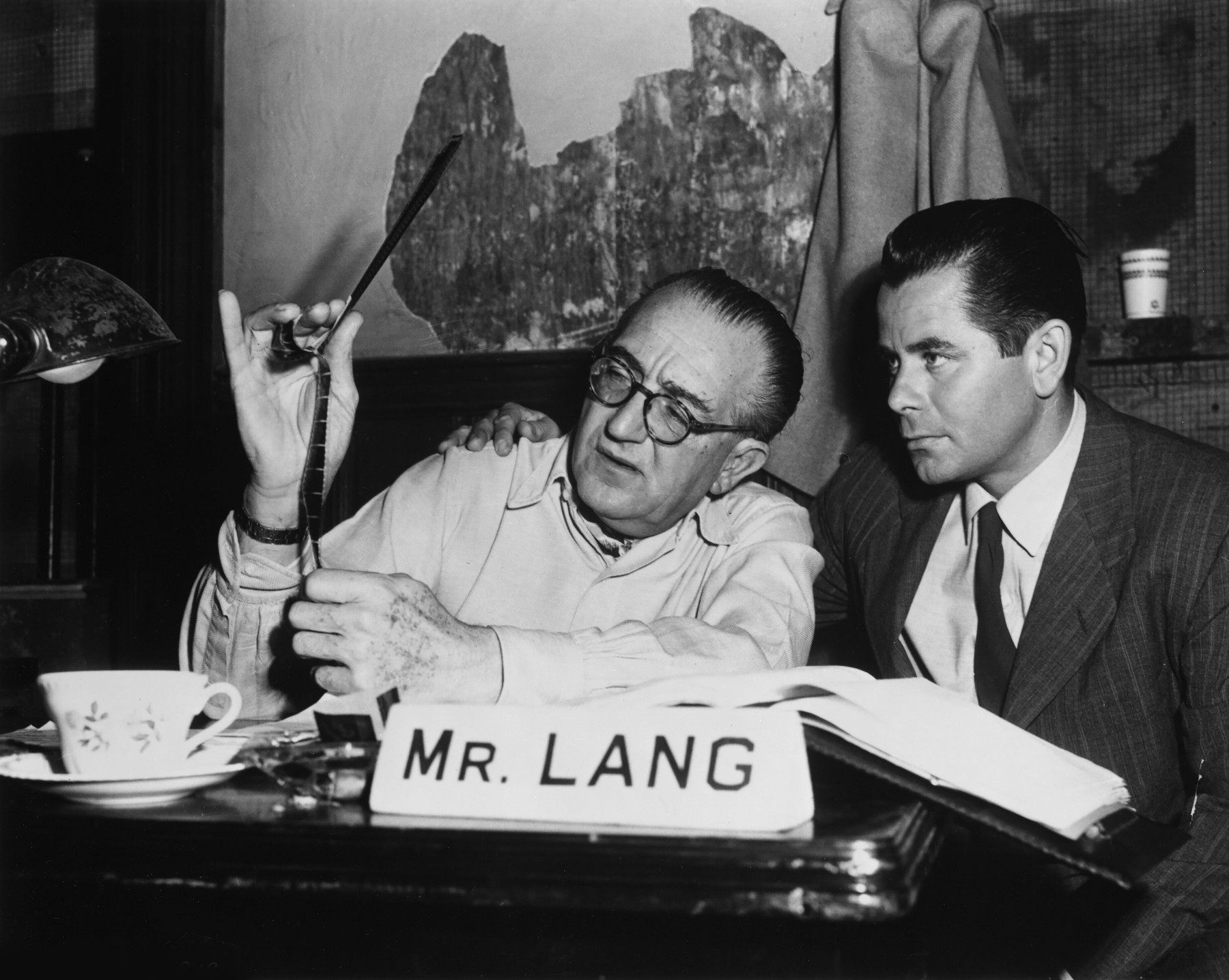 Fritz Lang in Glenn Ford na snemanju filma The Big Heat