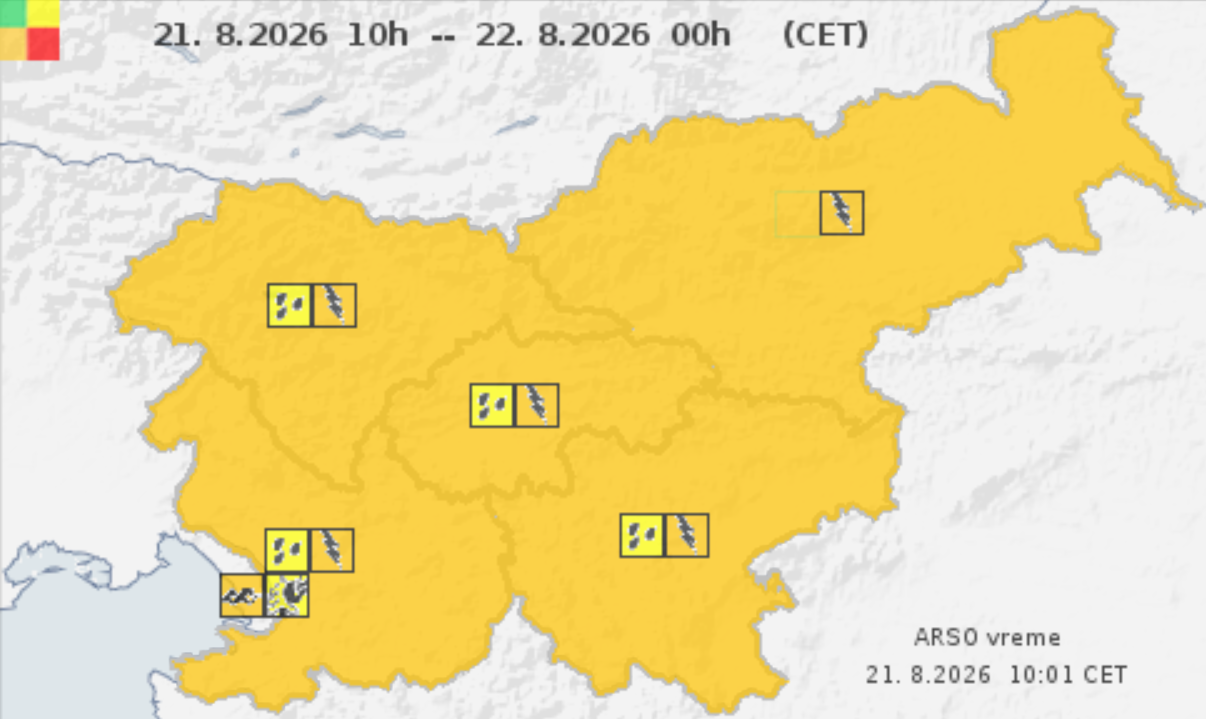 Oranžno opozorilo Arsa