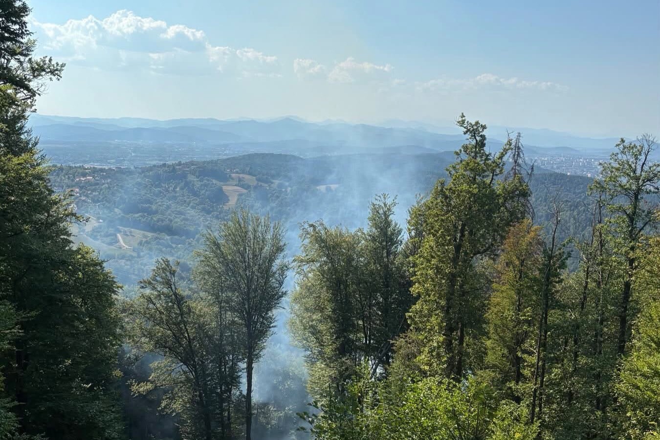 Požar na območju Molnika v Ljubljani