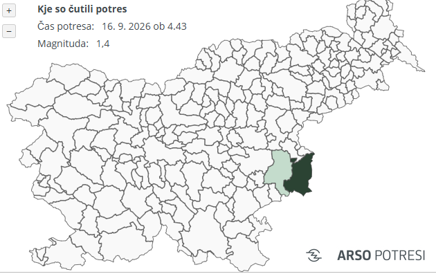 Potres v bližini Brežic