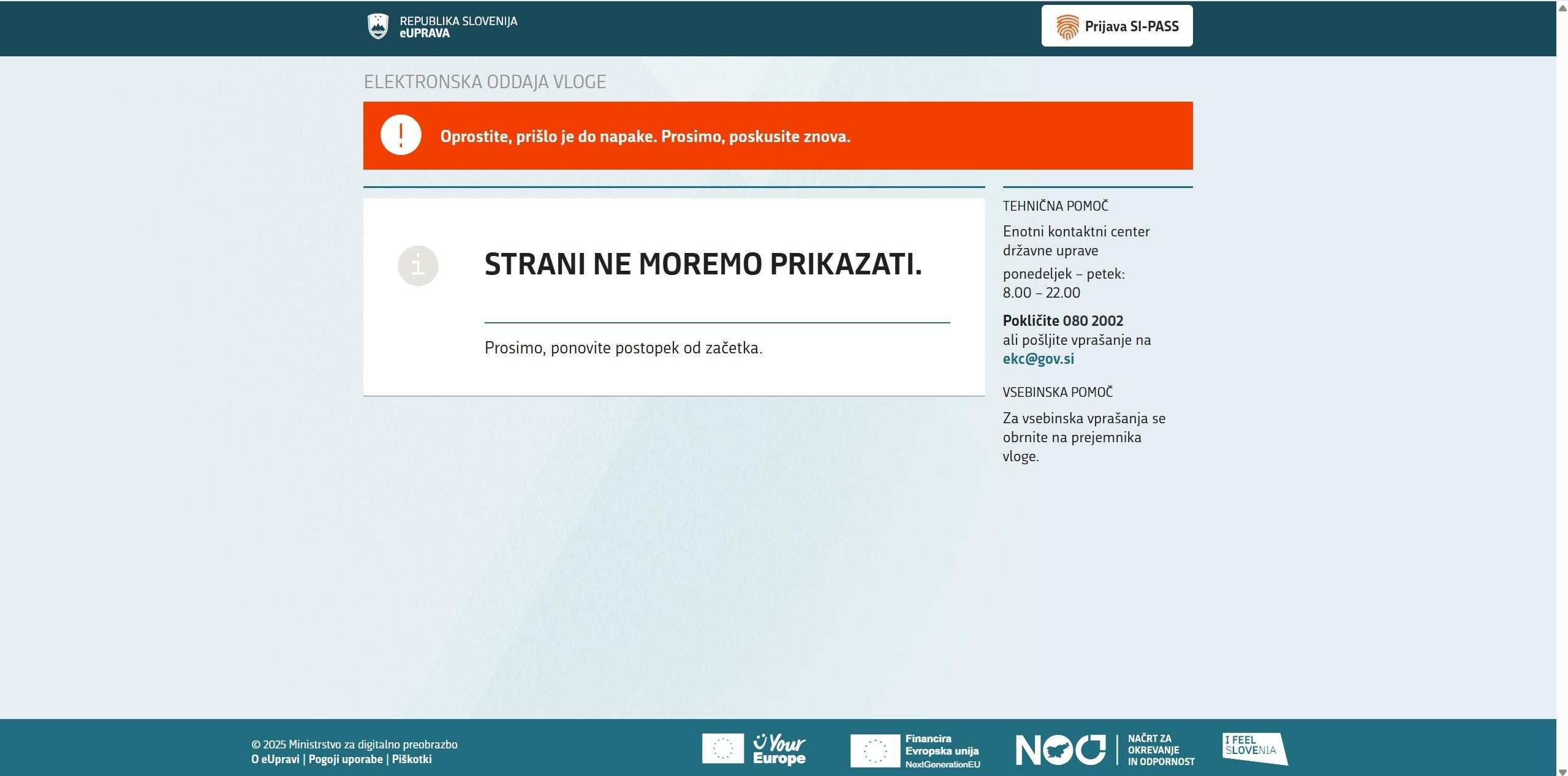 Težave z eUpravo