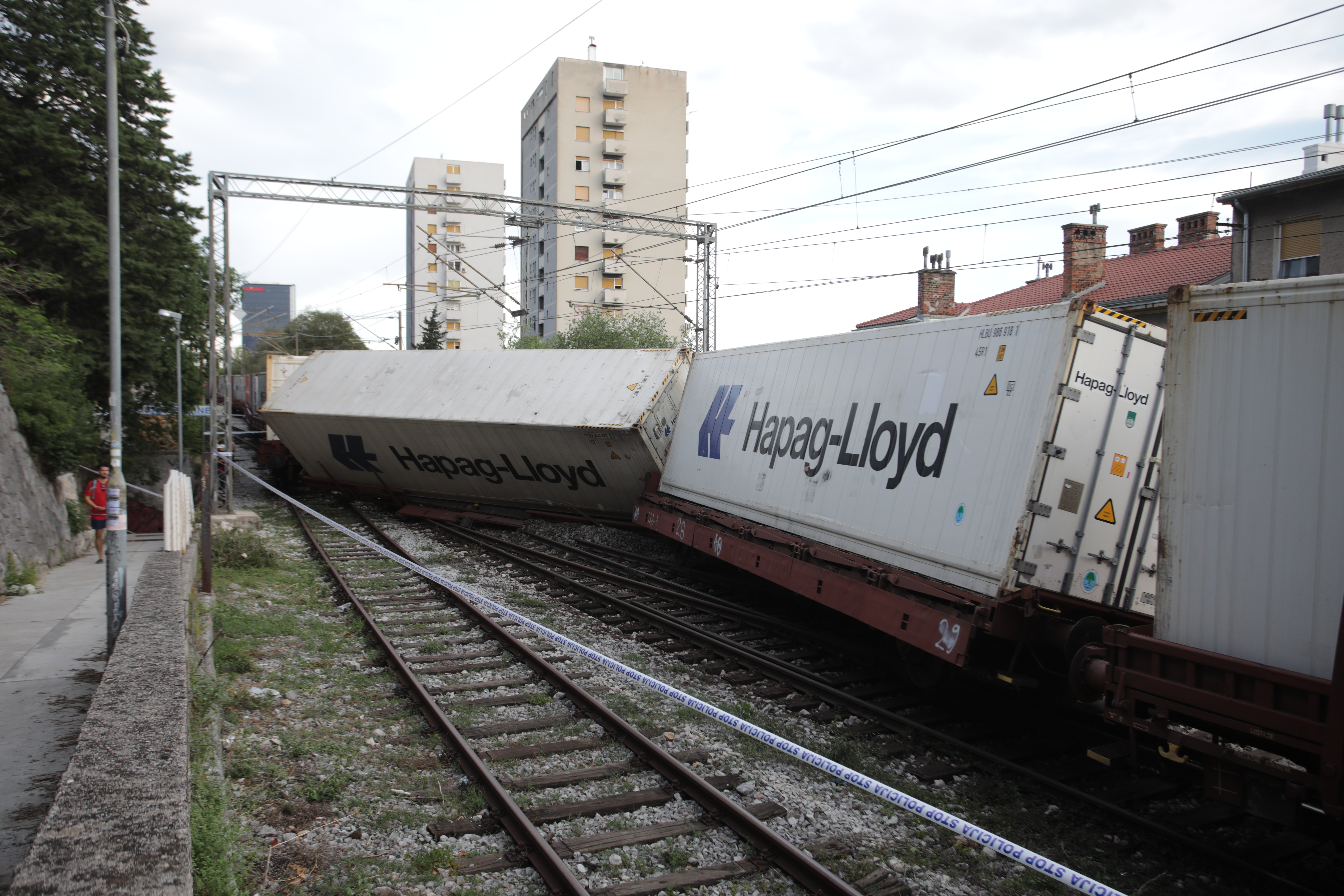 Hrvaška , Rijeka, 02.09.2026, 02.september 2026 Na progi Reka–Zagreb sta se pri postaji Pećine iztirila dva vagona tovornega vlaka. Foto: Goran Kovačić/PIXSELL/BOBO
