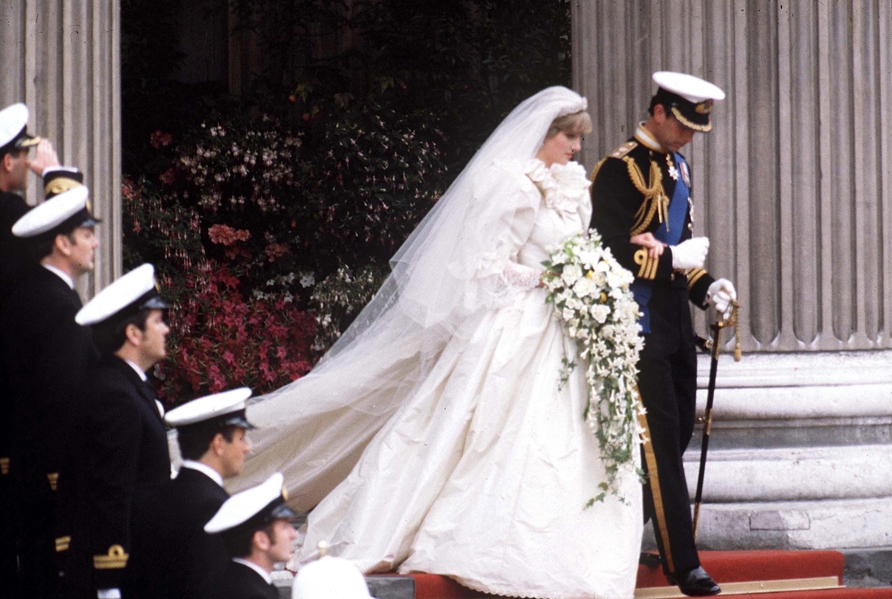 Princesa Diana na poročni dan