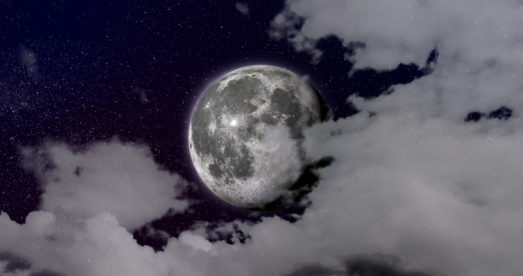 polna luna na nočnem nebu