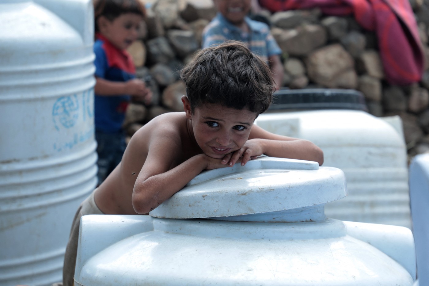 Razseljeni jemenski begunci v jemenski provinci Taiz