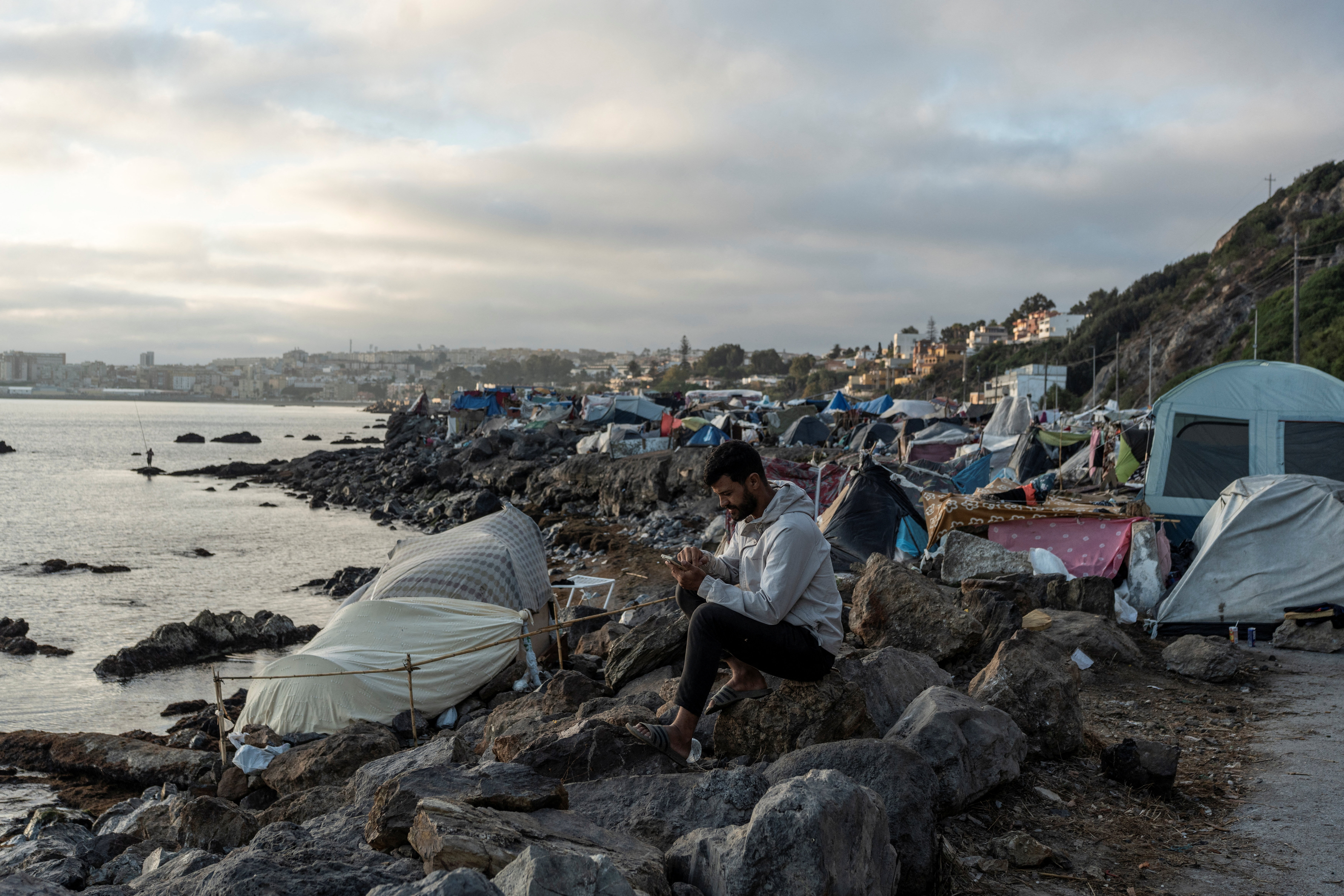 Migrant iz Maroka v Ceuti