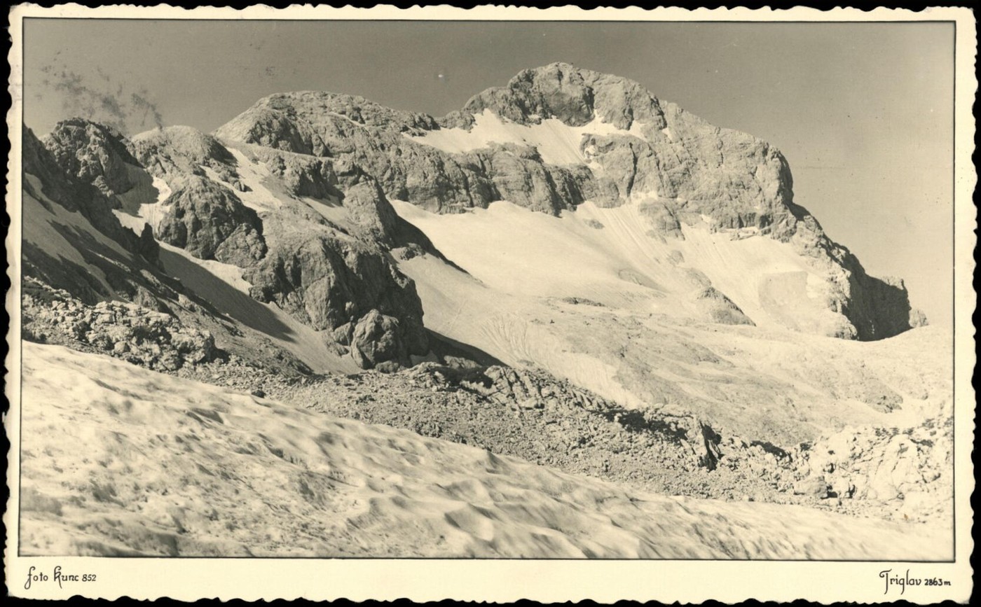 Triglavski ledenik na razglednici iz leta 1938
