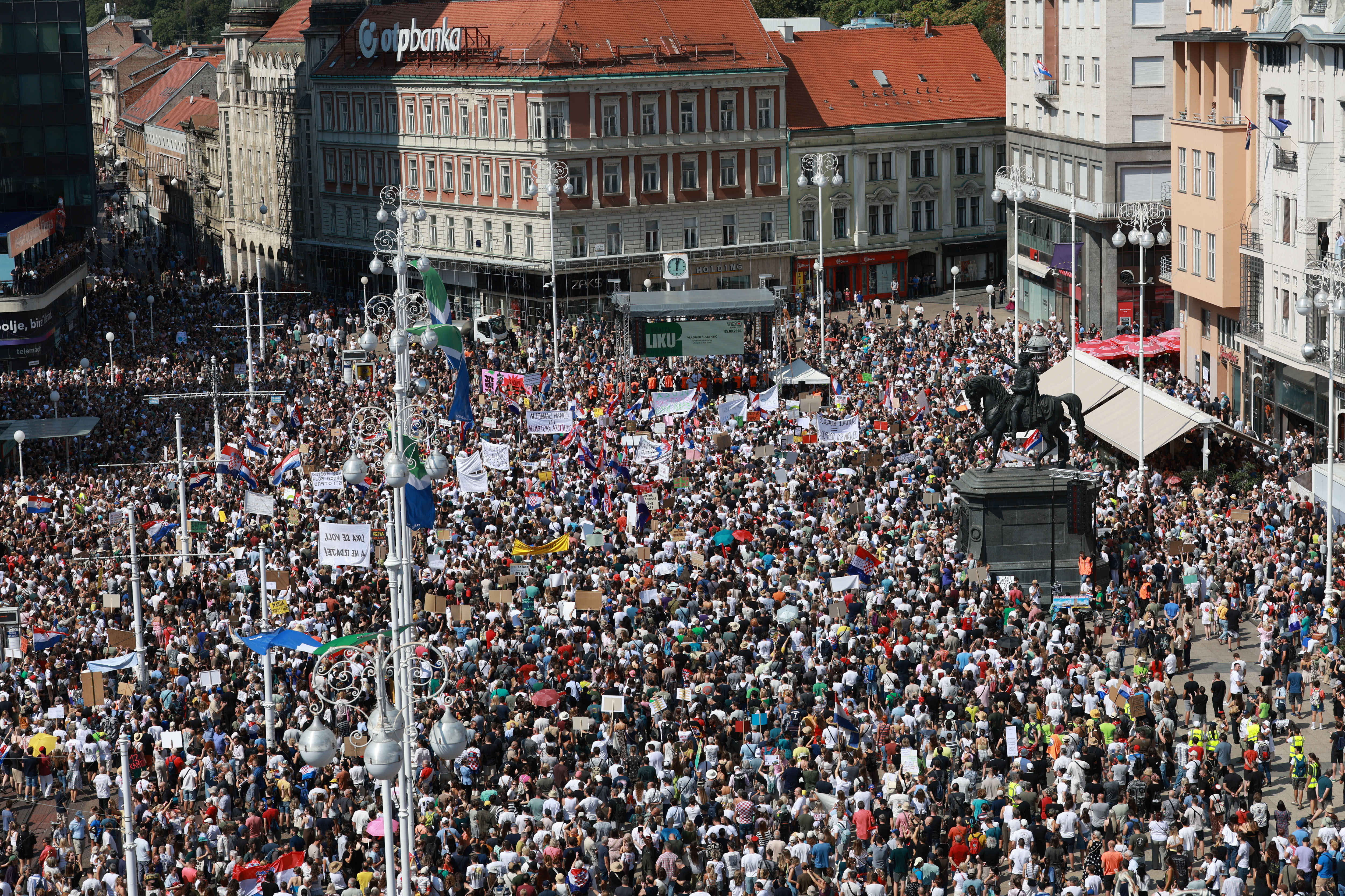 Protest za Liko v Zagrebu