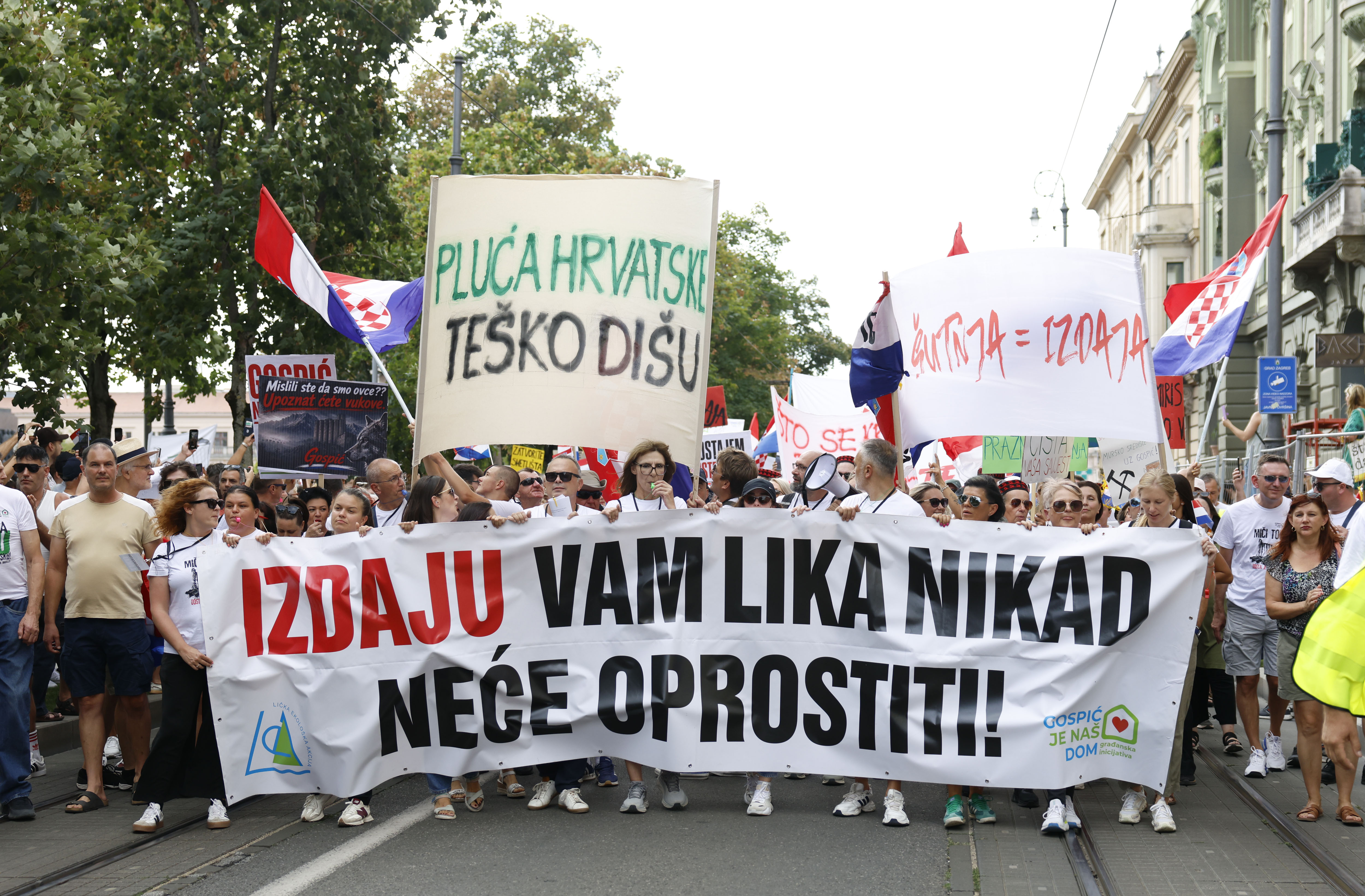 Protest za Liko v Zagrebu