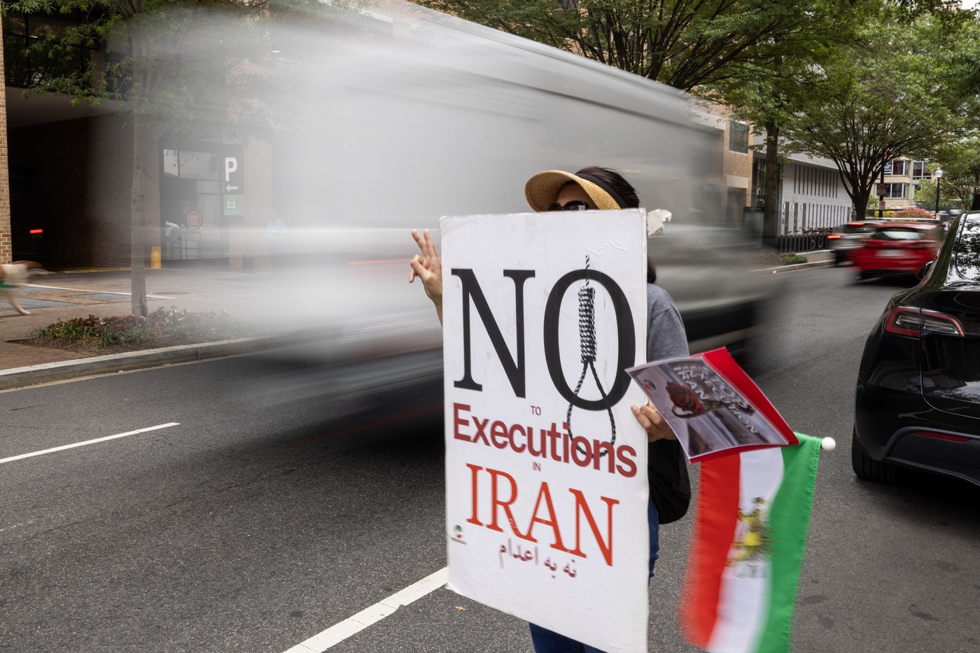 Protest iranske diaspore v ZDA proti usmrtitvam v Iranu