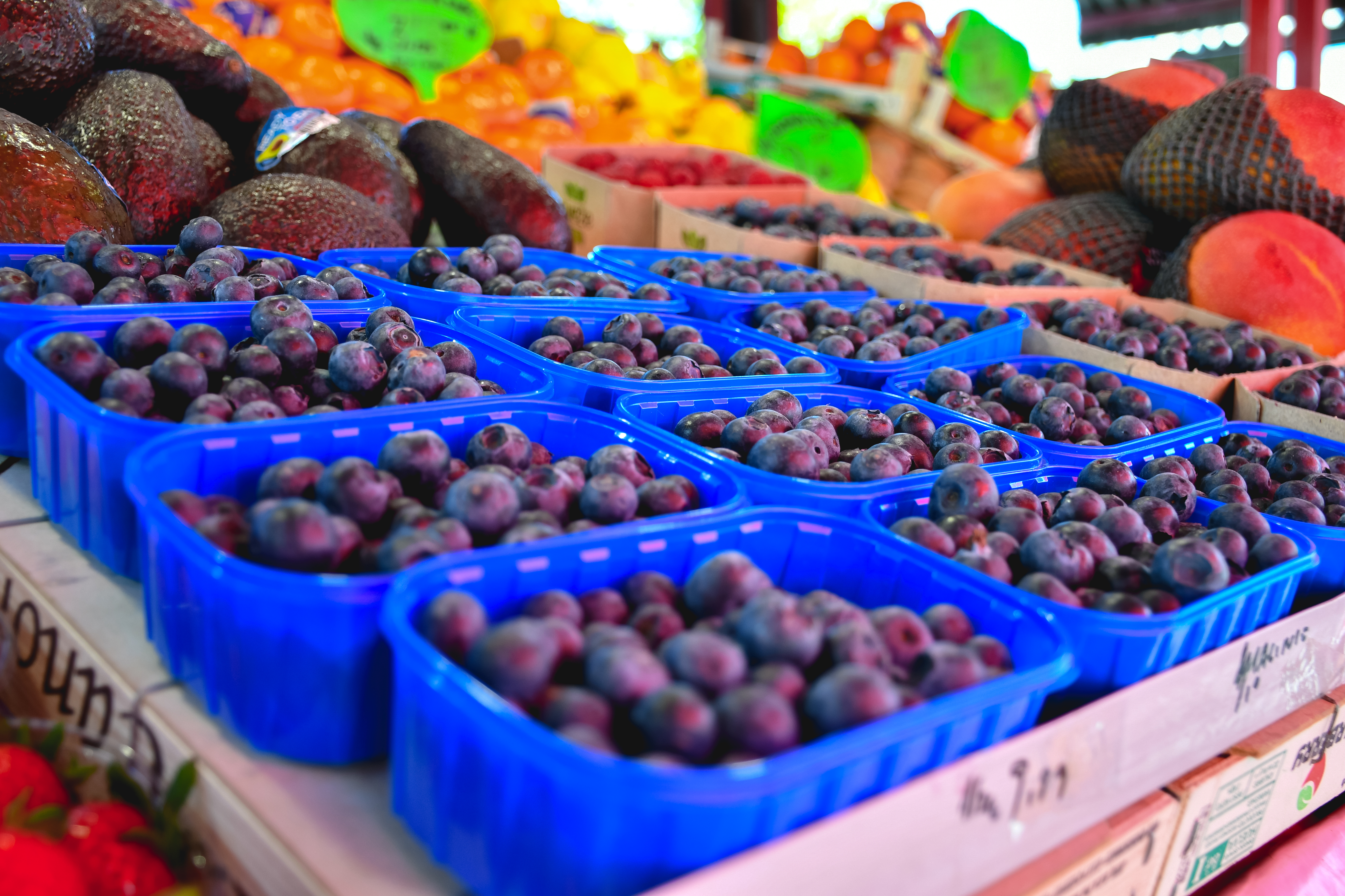 Tržnica, sadje, borovnice