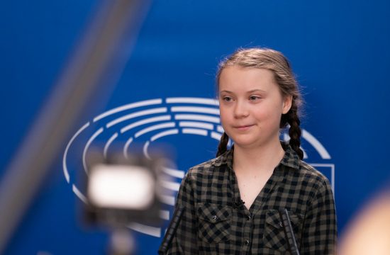 Greta Thunberg v Evropskem parlamentu