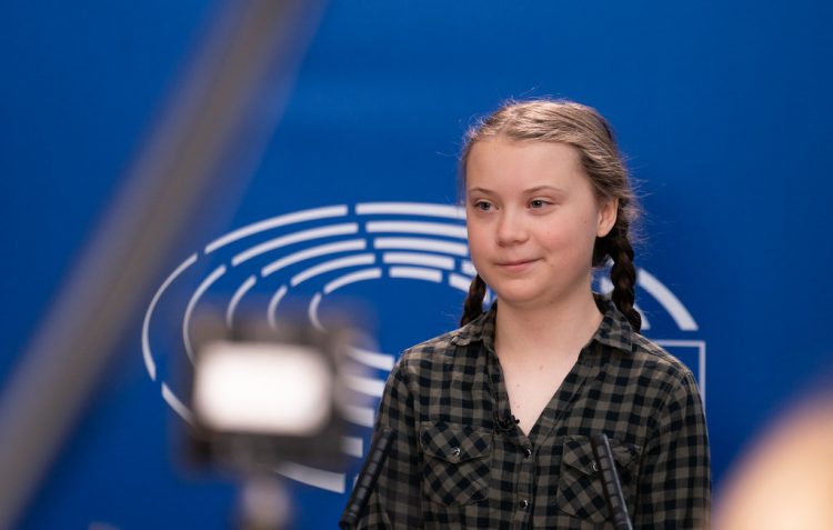Greta Thunberg v Evropskem parlamentu