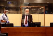 Ratko Mladić ob prihodu v Haag na sojenje