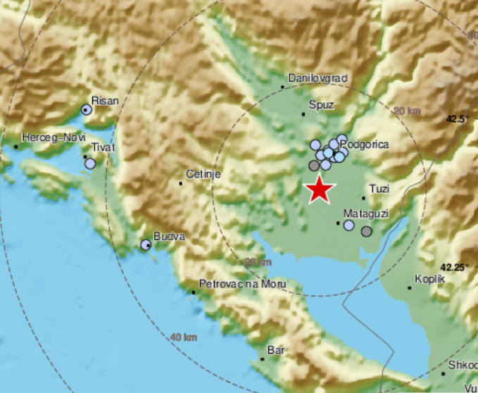 Že tretji potres v Črni gori