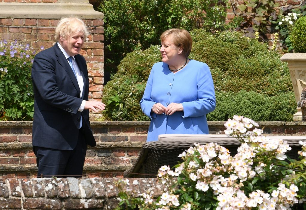 Angela Merkel in Boris Johnson
