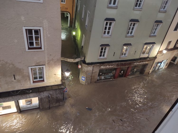 Poplave v mestu Hallein
