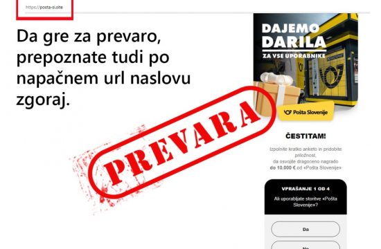 Prevara Pošta Slovenije