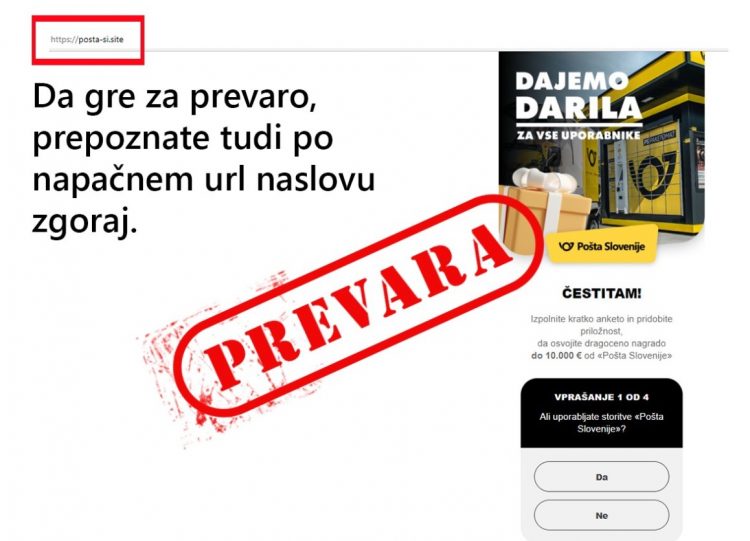 Prevara Pošta Slovenije