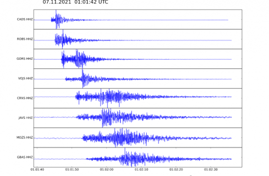 Šibek potres v bližini Kobarida