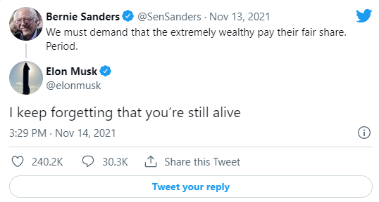 bernie sanders, elon musk