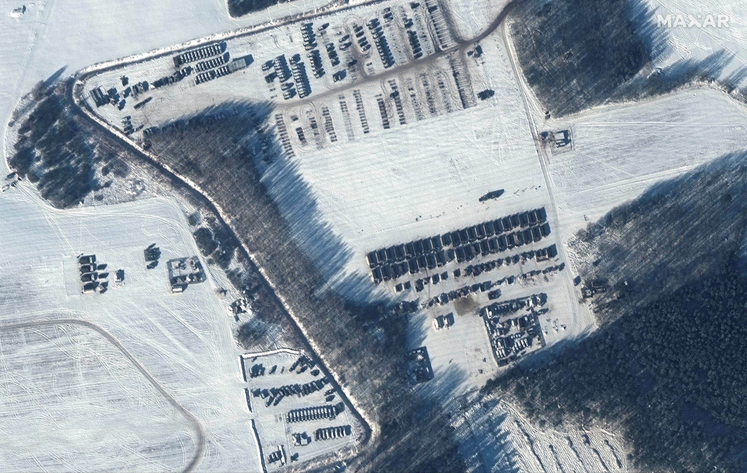 Satelitski posnetki ruske vojaške prisotnosti v Belorusiji