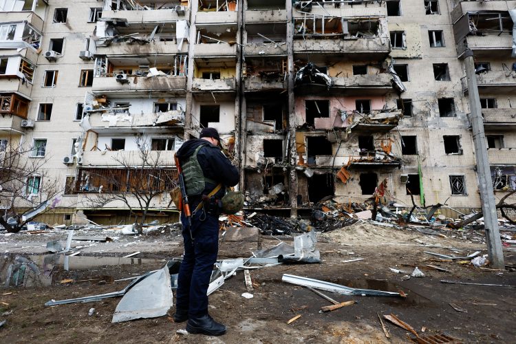 Poškodovan blok Kijev