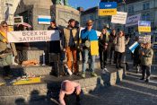 Protest Rusov v podporo Ukrajini