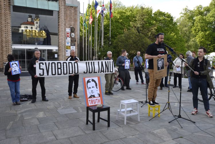 Protest: Julian Assange