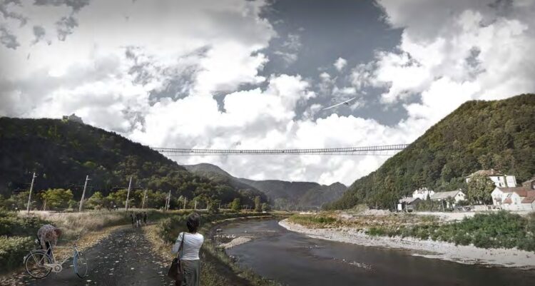 Vizualizacija visečega mostu v Celju