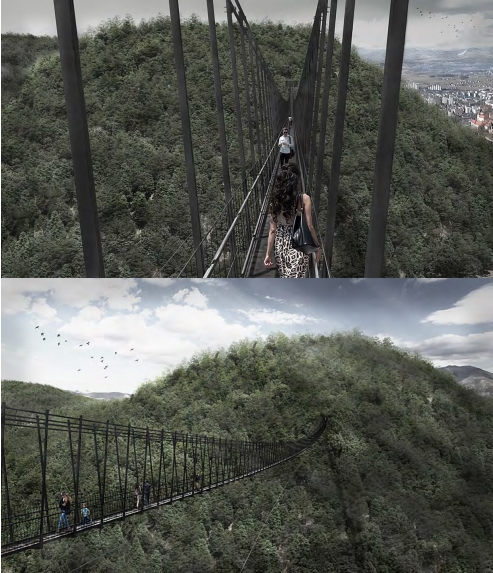 Vizualizacija visečega mostu v Celju