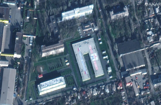 A satellite image shows a new Russian military facility in Mariupol