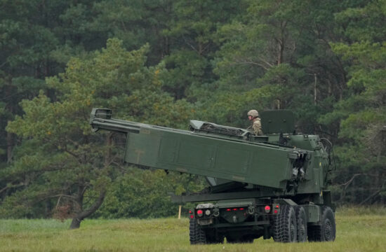 FILE PHOTO: A HIMARS takes part in a military exercise near Liepaja