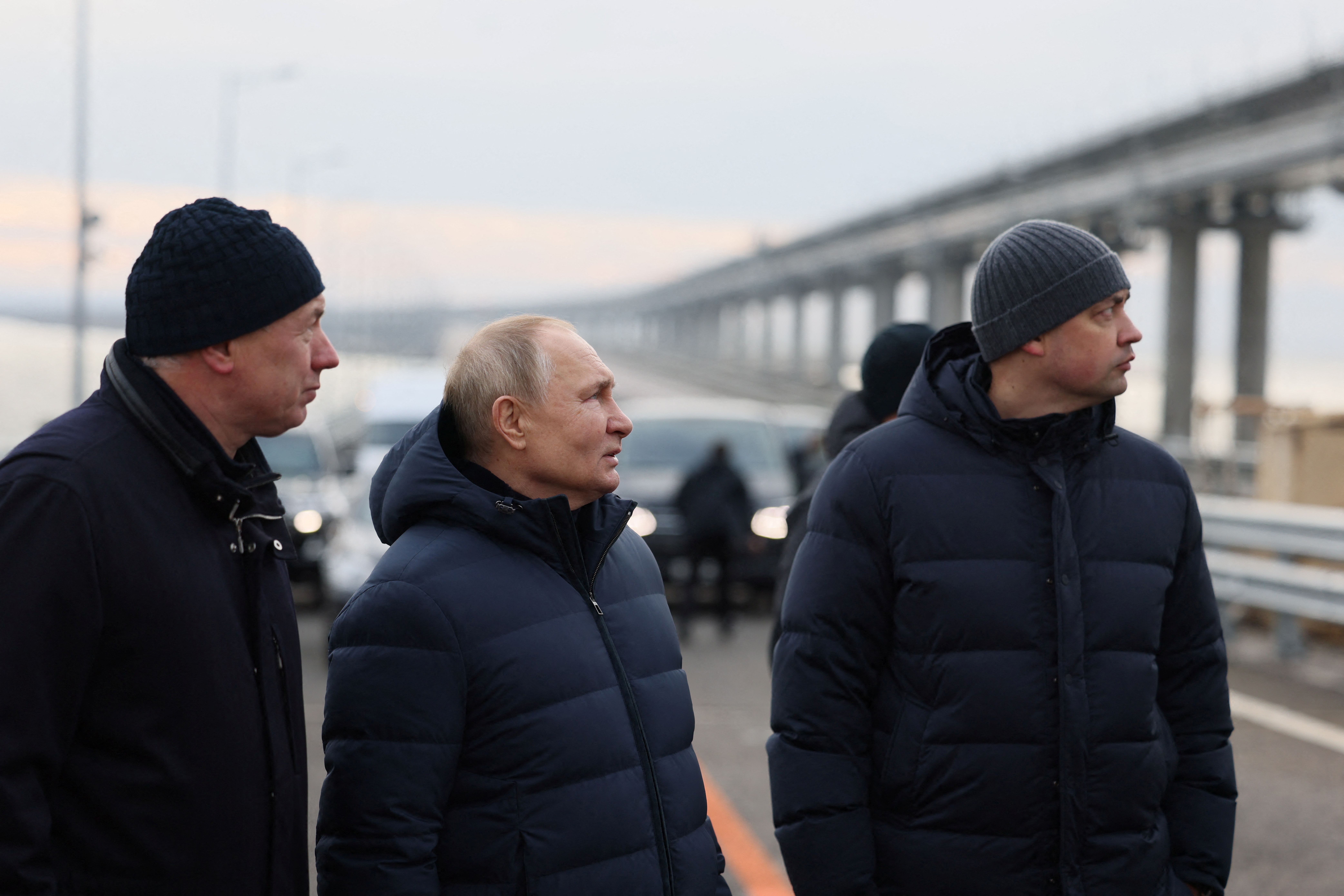 Ruski predsednik Vladimir Putin ob obisku obnovljenega Krimskega mostu