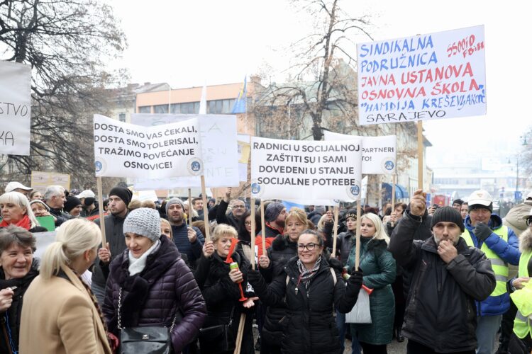 protest v Sarajevu