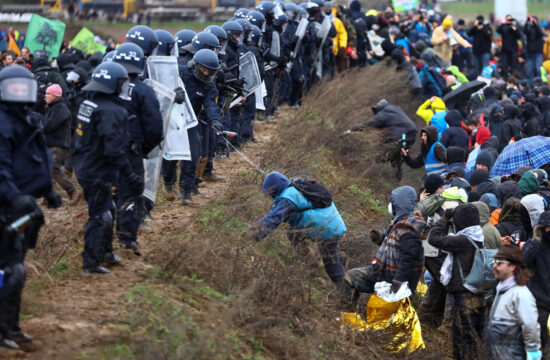 Protest against the expansion of the Germany's utility RWE's Garzweiler open-cast lignite mine to Luetzerath