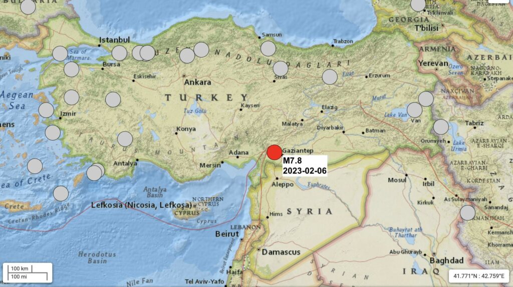 Epicenter potresa v Turčiji