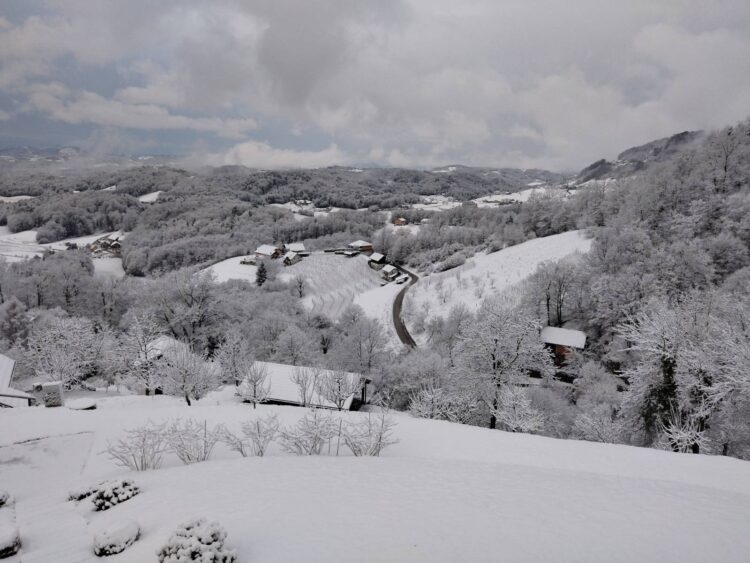 Novozapadli sneg v okolici Rogaške Slatine