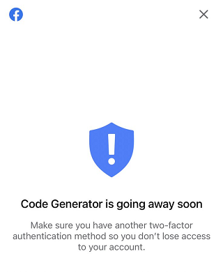 Code generator na Facebooku