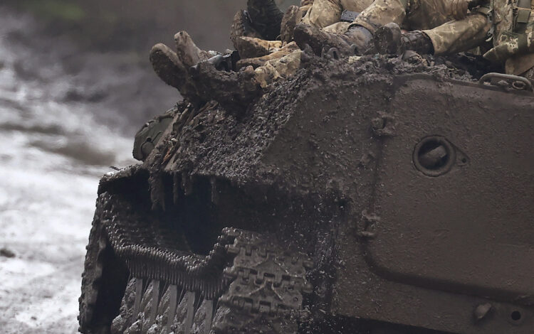 tank po bitki v Bahmutu
