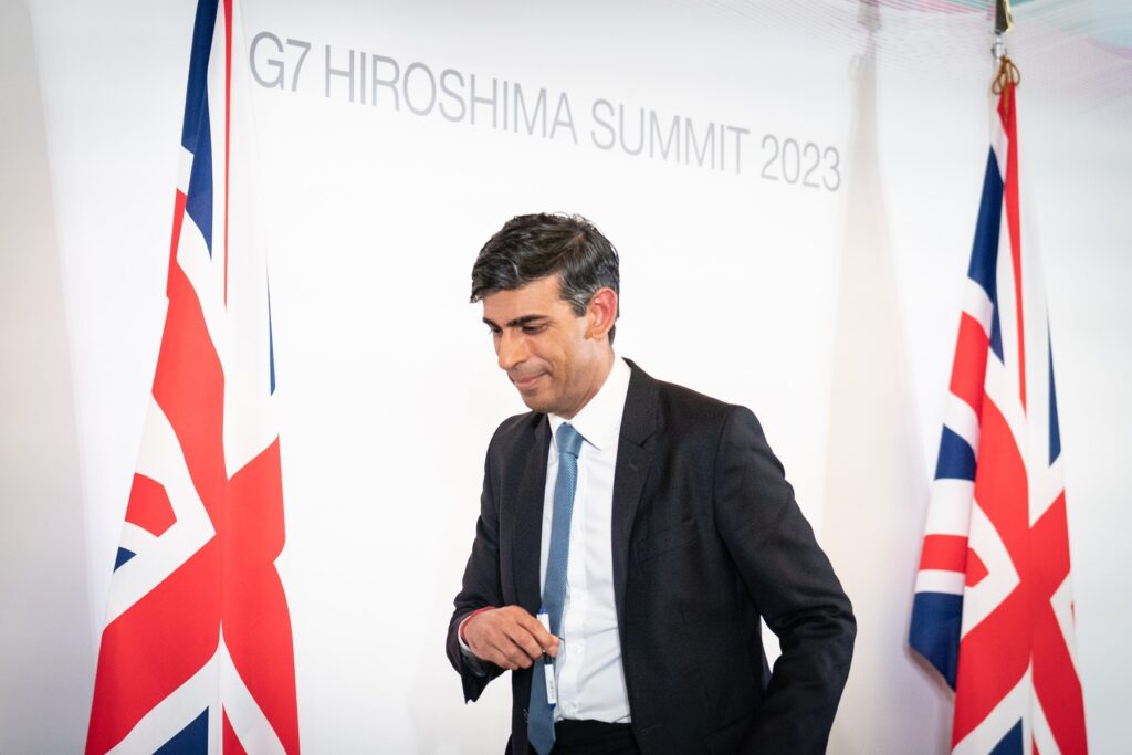 Britanski premier Rishi Sunak na srečanju G7 na Japonskem