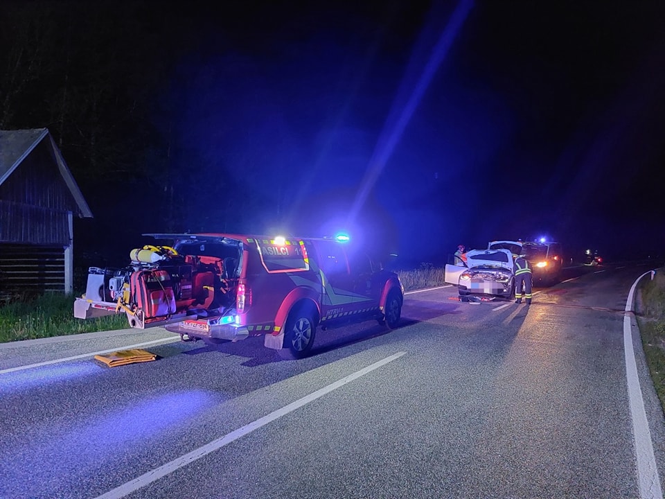 Med Bohinjem in Bledom vozilo trčilo v medveda